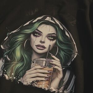 Green and Purple Makeup Art Crewneck
